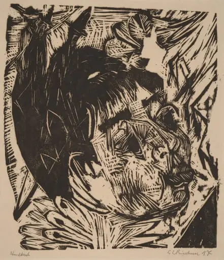 Wife of Professor Schaxel, by Ernst Ludwig Kirchner, ink, 1918