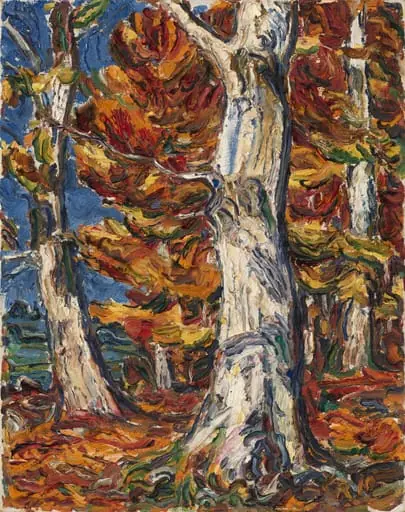 White Beeches in Fall, by Christian Rohlfs, oil, 1910
