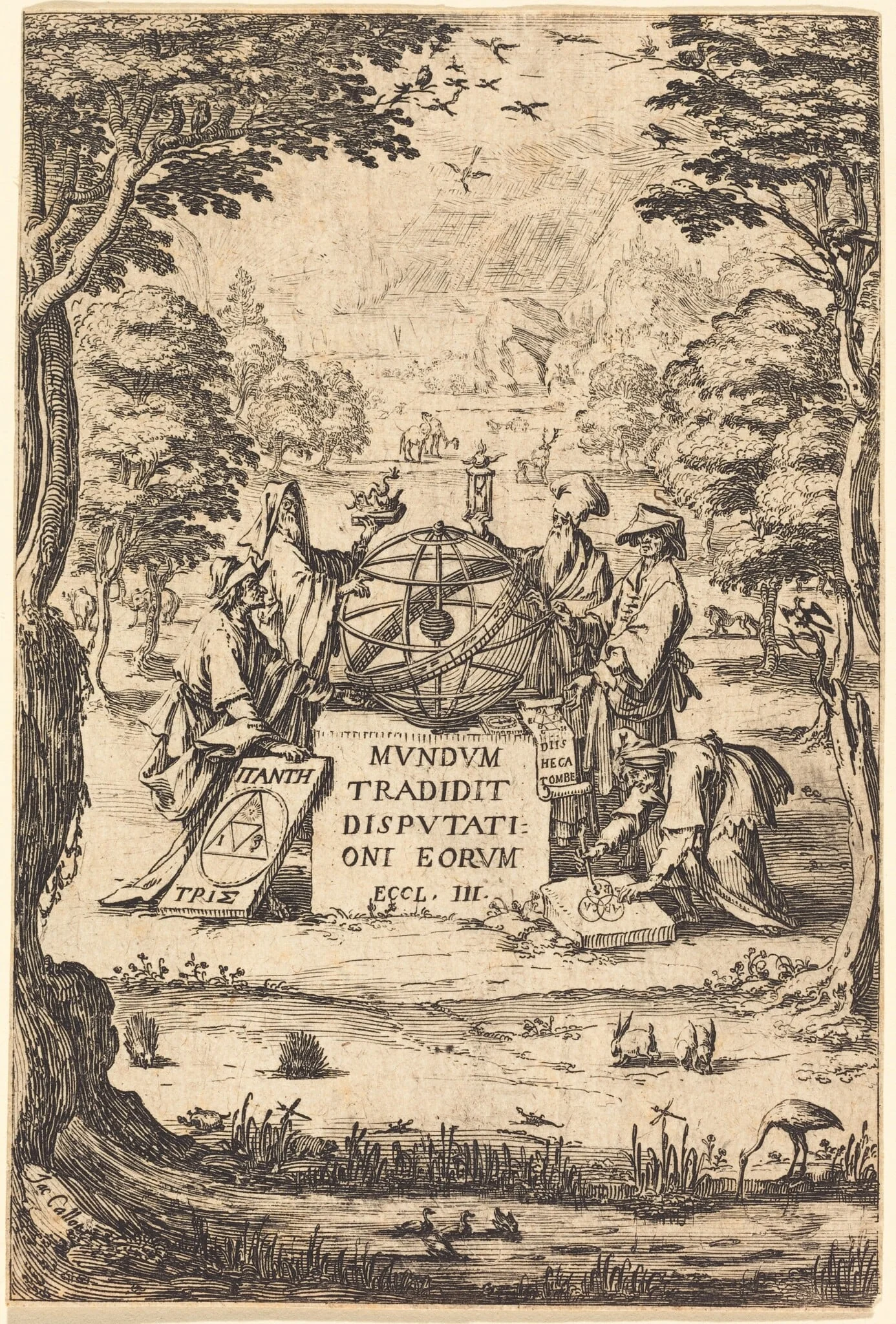 Frontispiece for the Sacred Cosmologia (Title with Astrologers), detail
