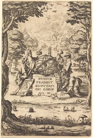 Frontispiece for the Sacred Cosmologia (Title with Astrologers), by Jacques Callot, ink, 1630