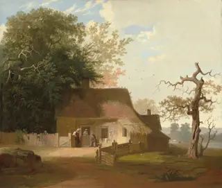 Cottage Scenery, by George Caleb Bingham, oil, 1845