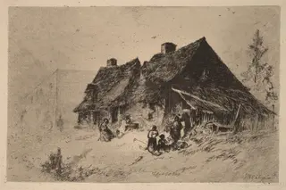 Negro Huts at Wilmington, by John Mackie Falconer, ink, 1880