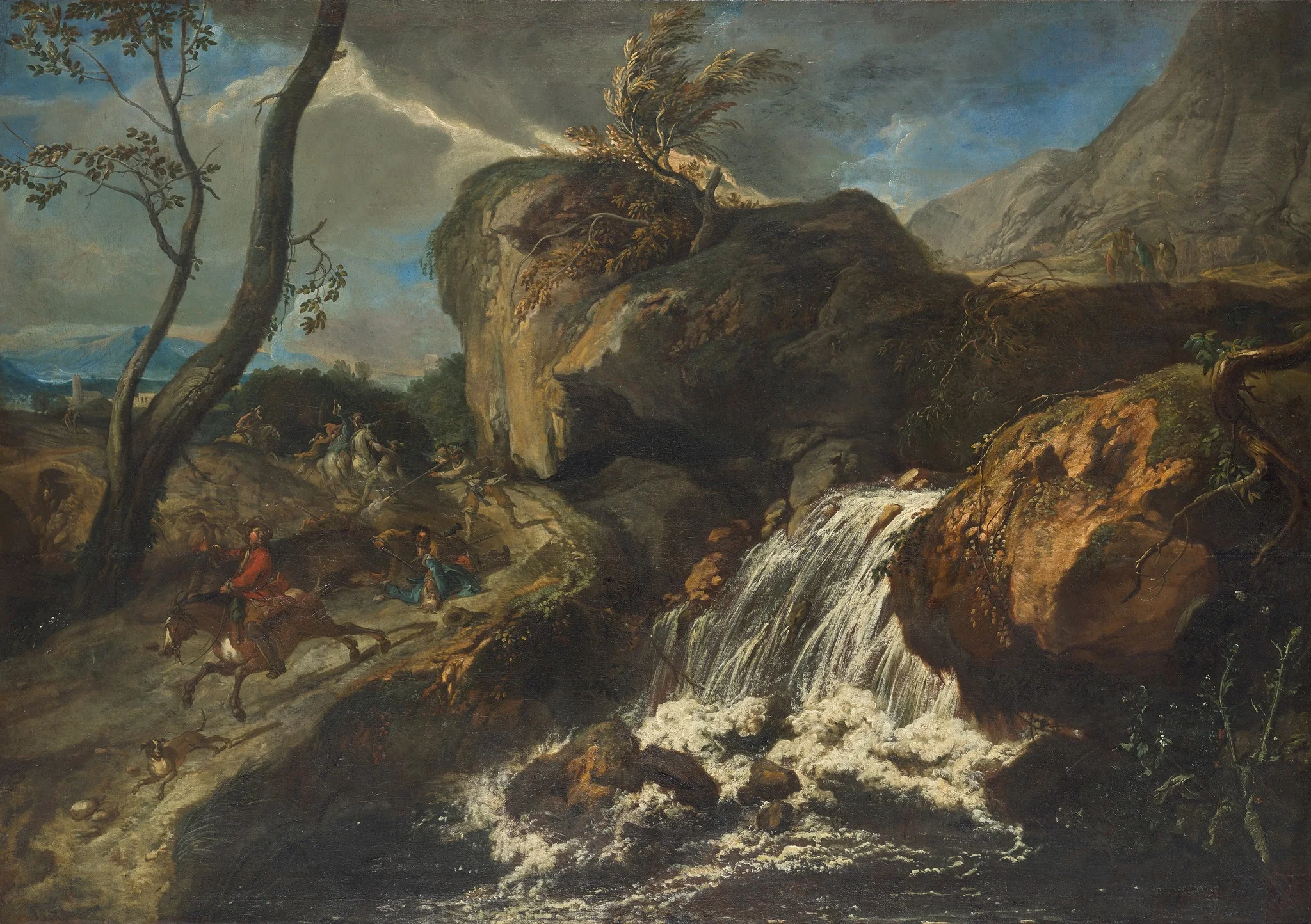 Landschaft mit Überfall, detail
