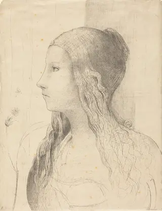Brunnhilde, by Odilon Redon, ink, 1894