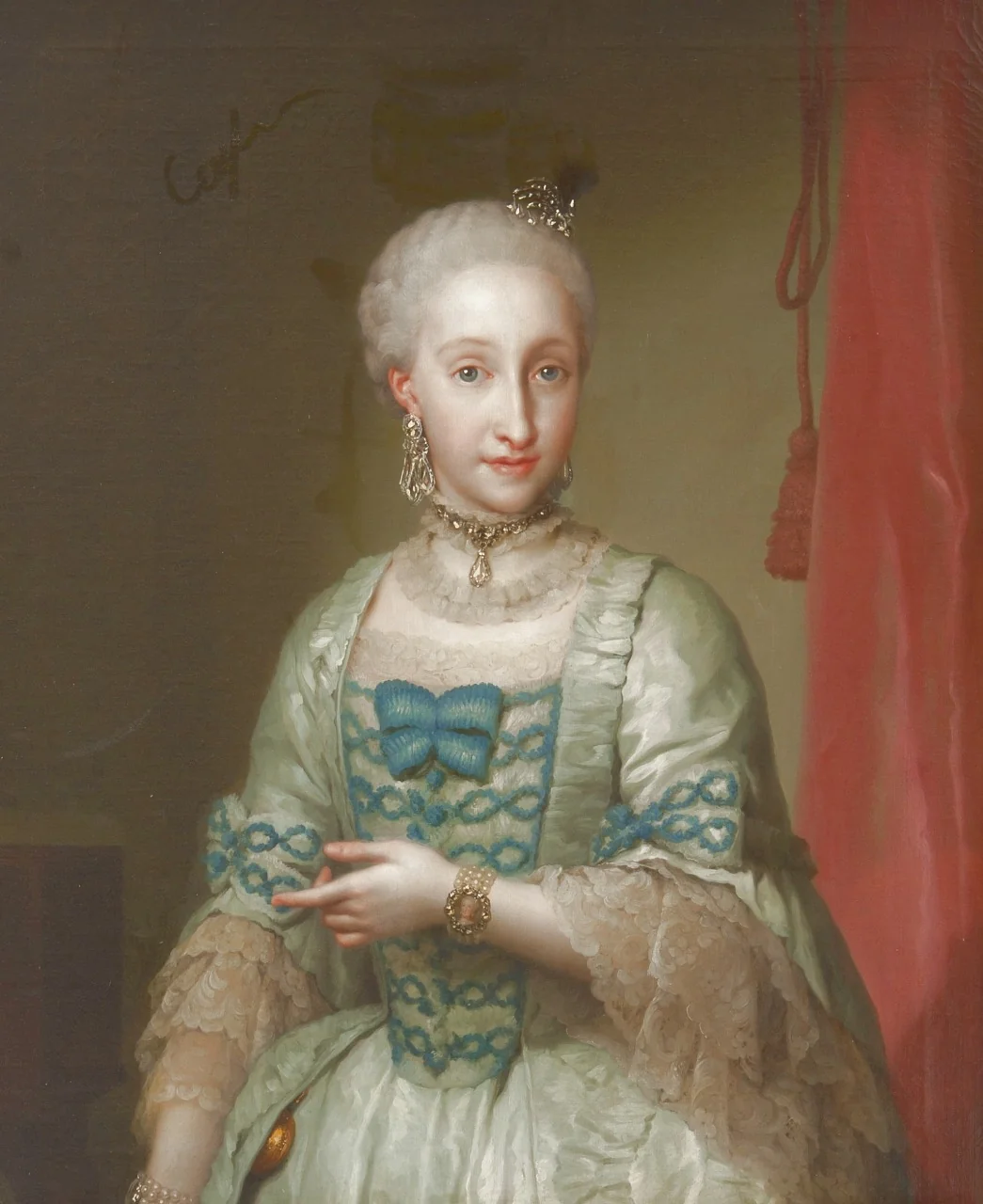 Ritratto di Maria Giuseppa Carmela di Borbone, detail