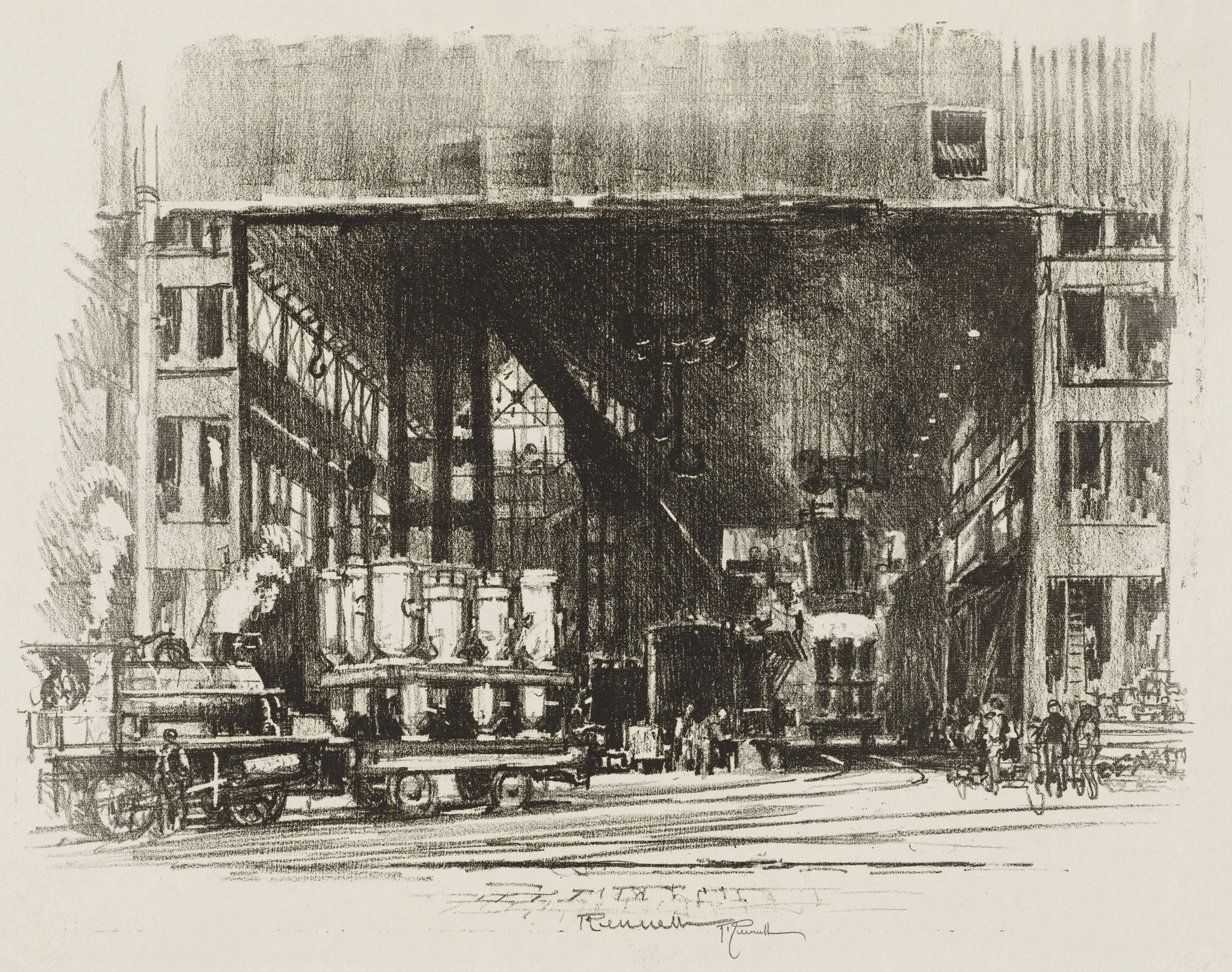 English War Work: The Urns, Casting Big Shells, detail