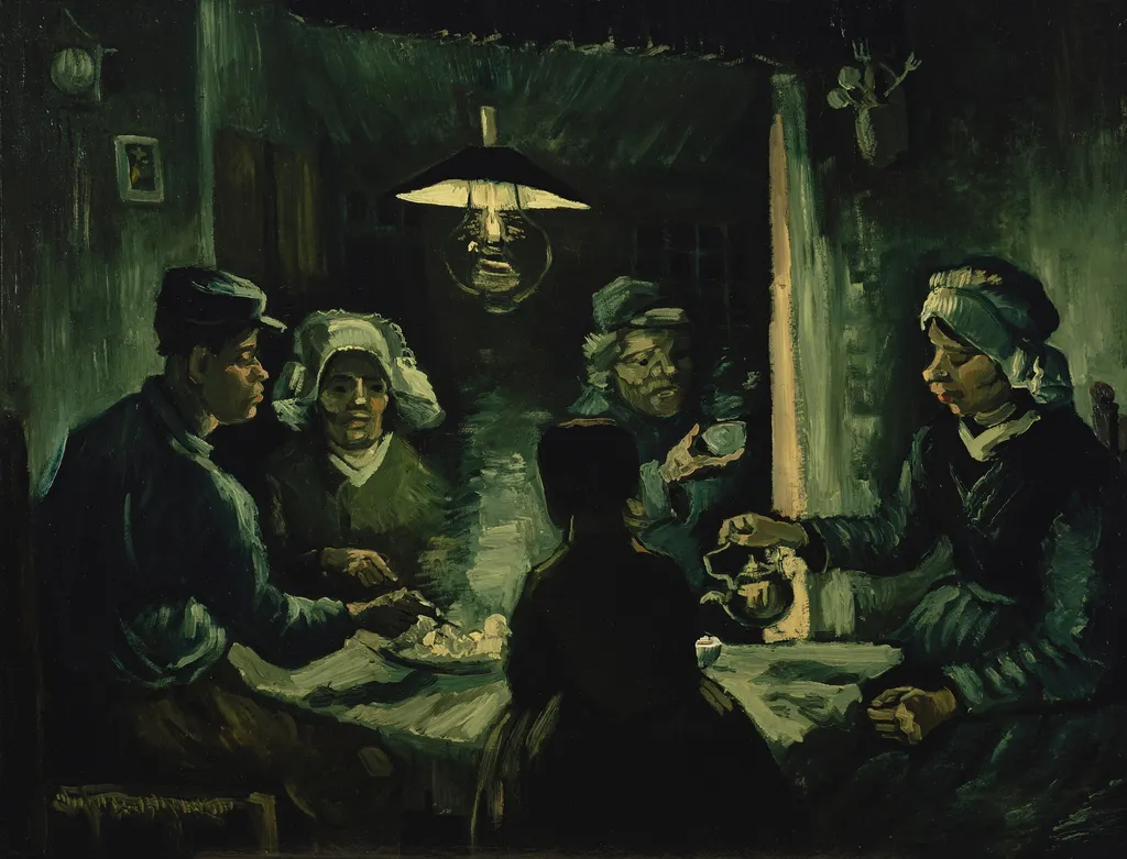 The Potato Eaters, by Vincent van Gogh, oil, 1885