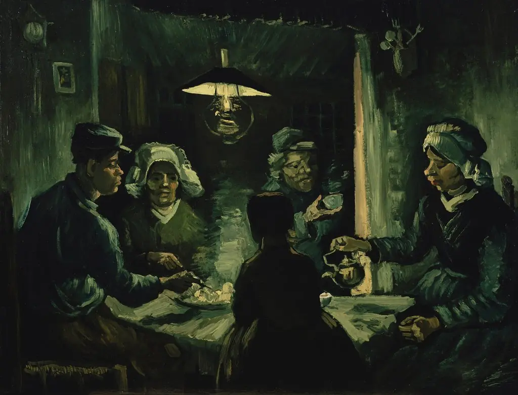 The Potato Eaters, by Vincent van Gogh, oil, 1885