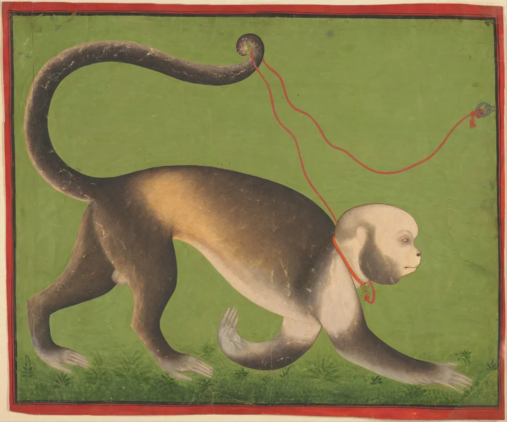 A Monumental Portrait of a Monkey, by Stipple Master, unspecified, 1705