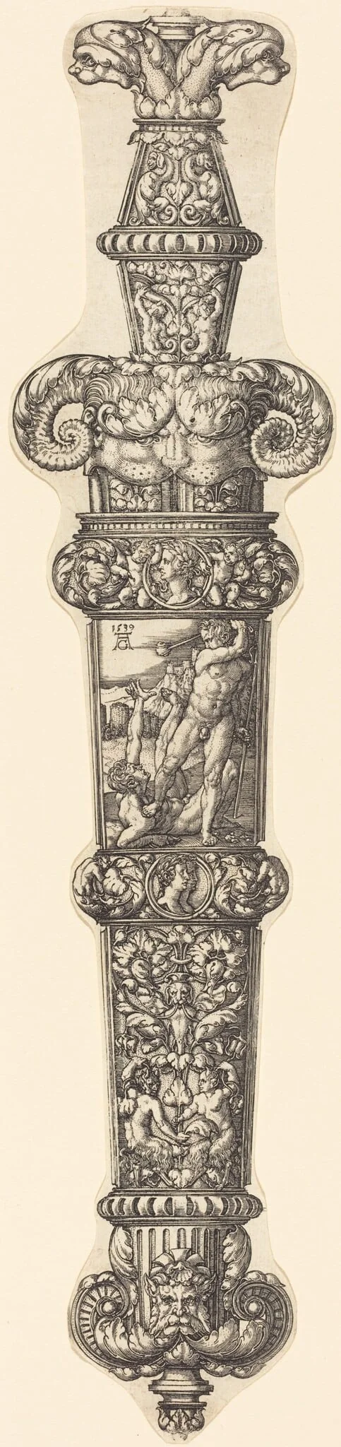 Design for a Dagger Sheath with Cain and Abel, detail