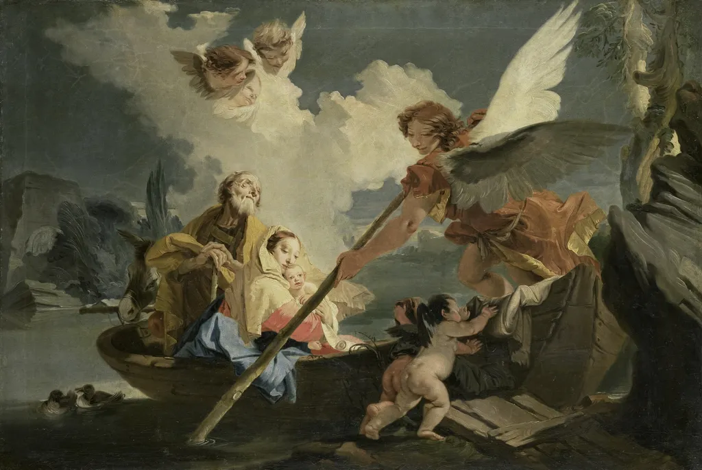Flight into Egypt, by Giovanni Battista Tiepolo, oil, 1500