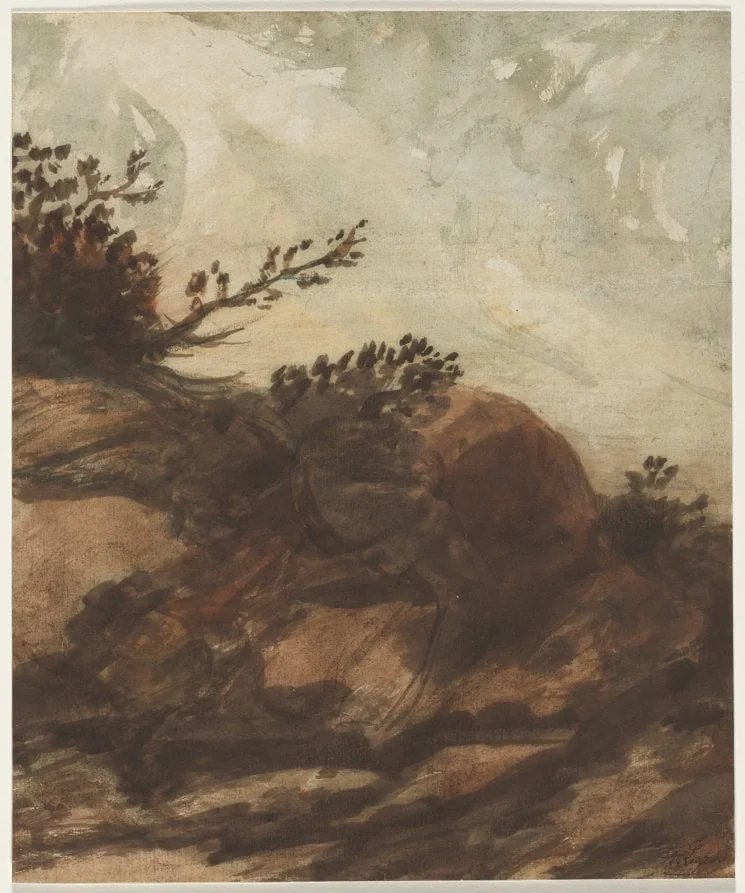 Sunset Over the Hill, detail