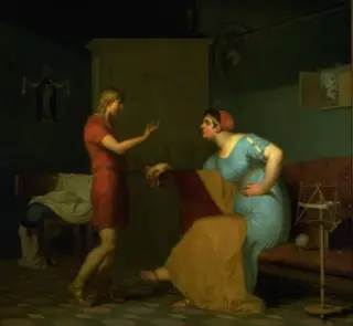 Papirius and his Mother, by Nicolai Abildgaard, oil, 1809