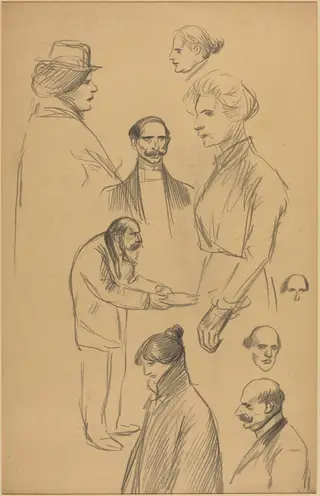 Figure Studies [verso], by Théophile Alexandre Steinlen, graphite, 1891