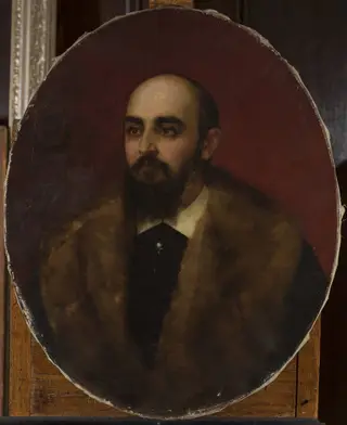 Portrait of a man /Ludwik Krasiński?/, by Pantaleon Szyndler, oil, 1885