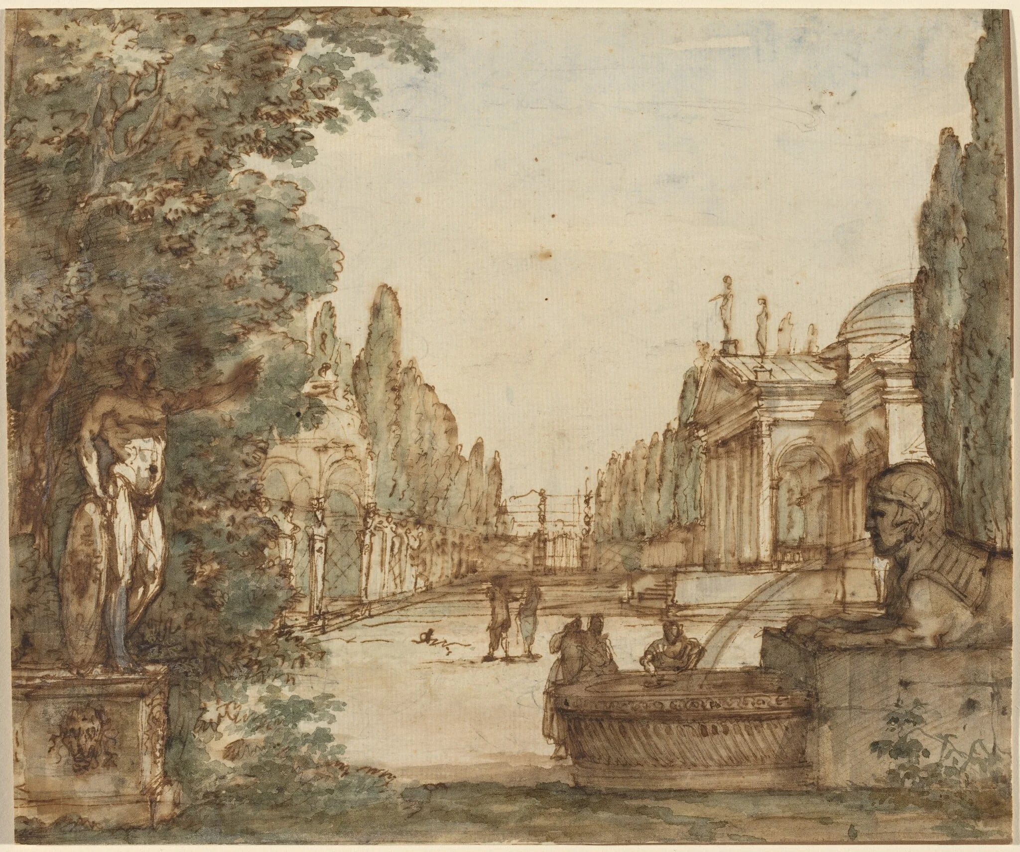 Capriccio with a Palladian Villa, detail