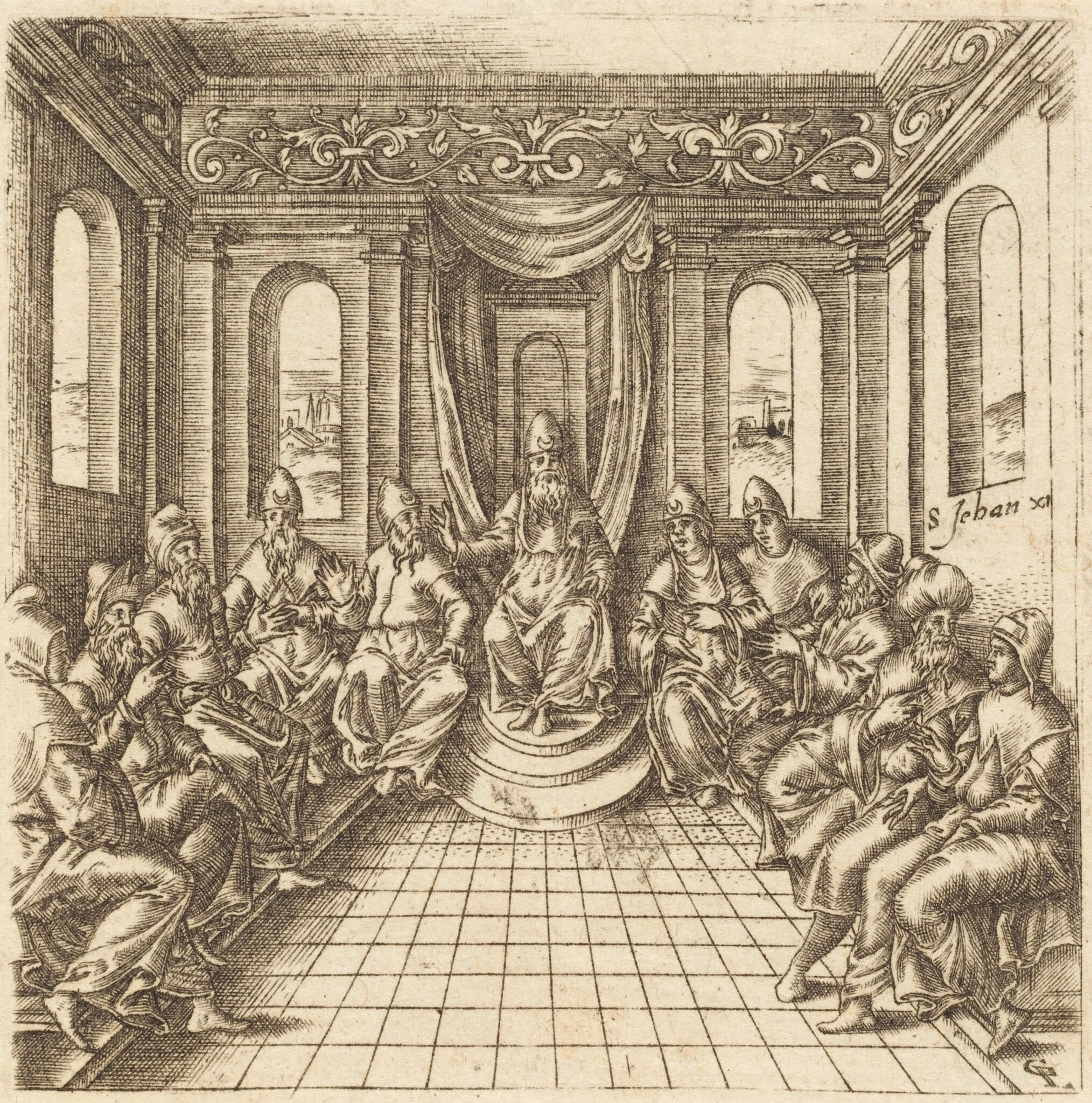 The Chief Priests and Pharisees, detail