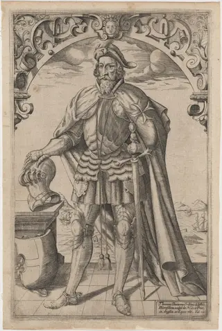 Sir Thomas Docwra, by William Rogers, ink, 1629
