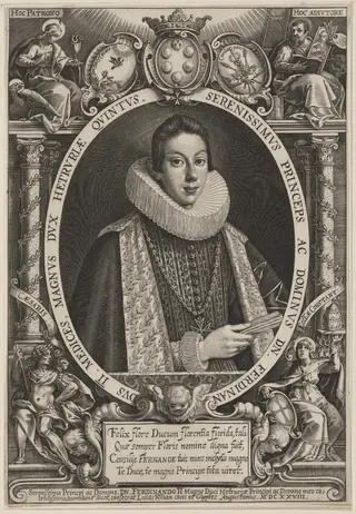 Ferdinand II, Roman Emperor, by Lucas Kilian, ink, 1628
