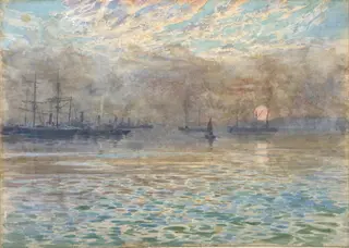 Winter morning, Wellington Harbour, by James Nairn, watercolor, 1900