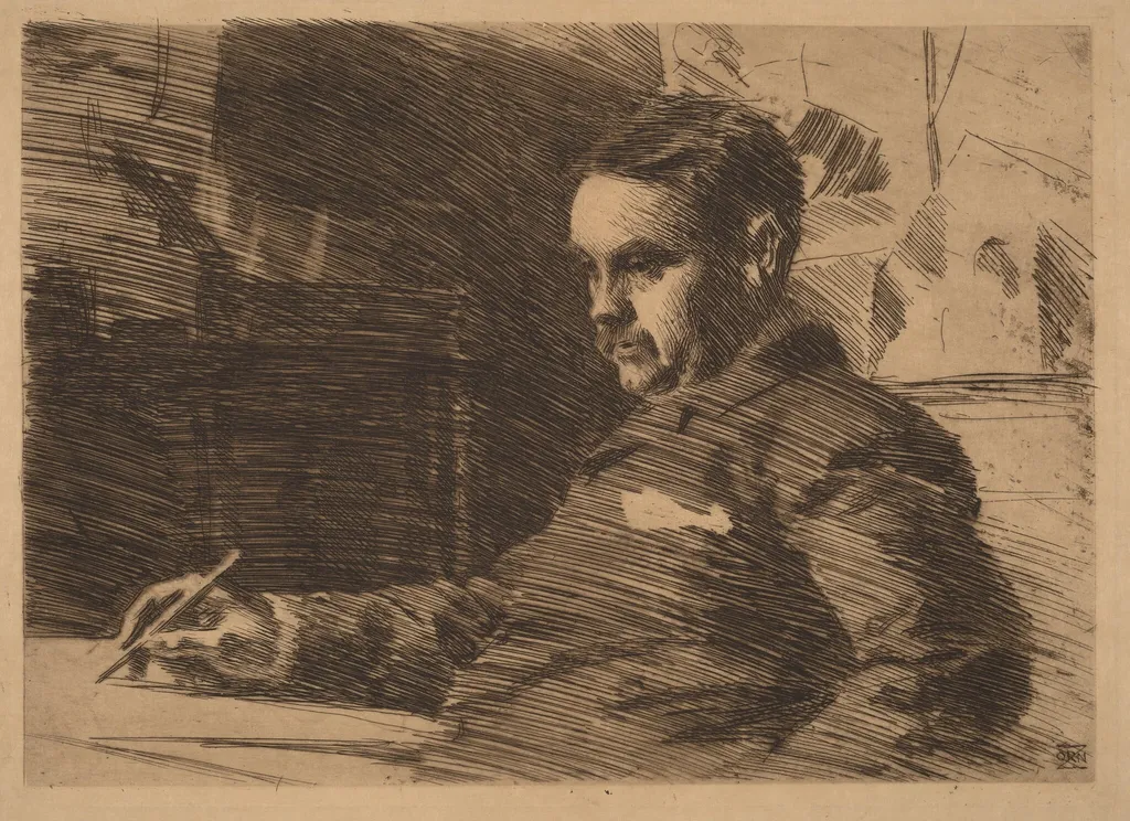 Lawyer Wade, by Anders Zorn, ink, 1890
