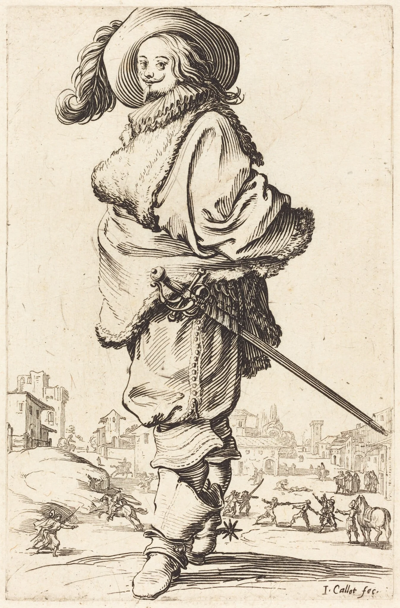 Noble Man with Fur Plastron, detail