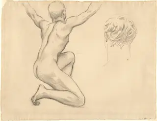 Studies for "The Unveiling of Truth", by John Singer Sargent, charcoal, 1924
