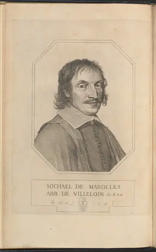 Michel de Marolles, by Claude Mellan, ink, 1648