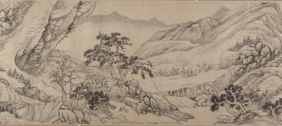 清 柳堉 山水圖 卷|Traveling Amid Streams and Mountains, detail