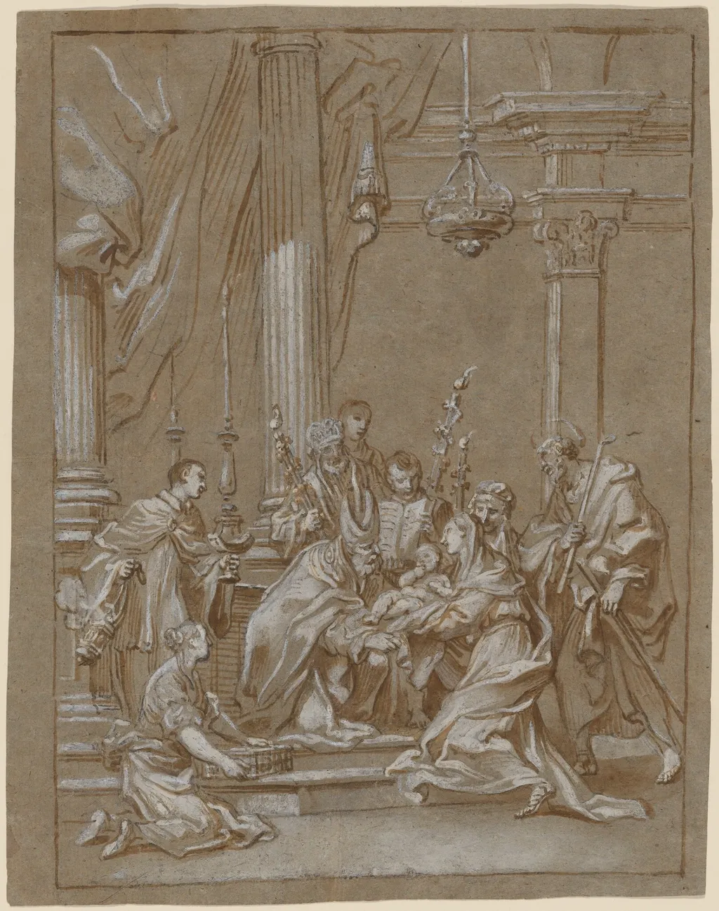 The Presentation in the Temple, by Paolo Gerolamo Piola, gouache, 1722