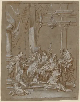 The Presentation in the Temple, by Paolo Gerolamo Piola, gouache, 1722