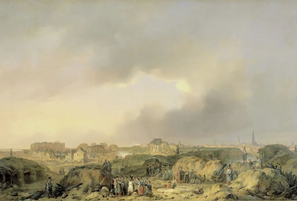 The Citadel of Antwerp shortly after the Siege of 19 November-23 December 1832, and the Surrender of the Dutch Garisson to the French, by Ferdinand de Braekeleer the Elder, oil, 1832