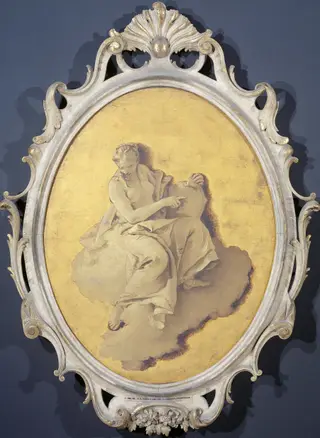Allegorical Figure of a Woman with a Shield or a Mirror (Prudence?), by Giovanni Battista Tiepolo, oil, 1750