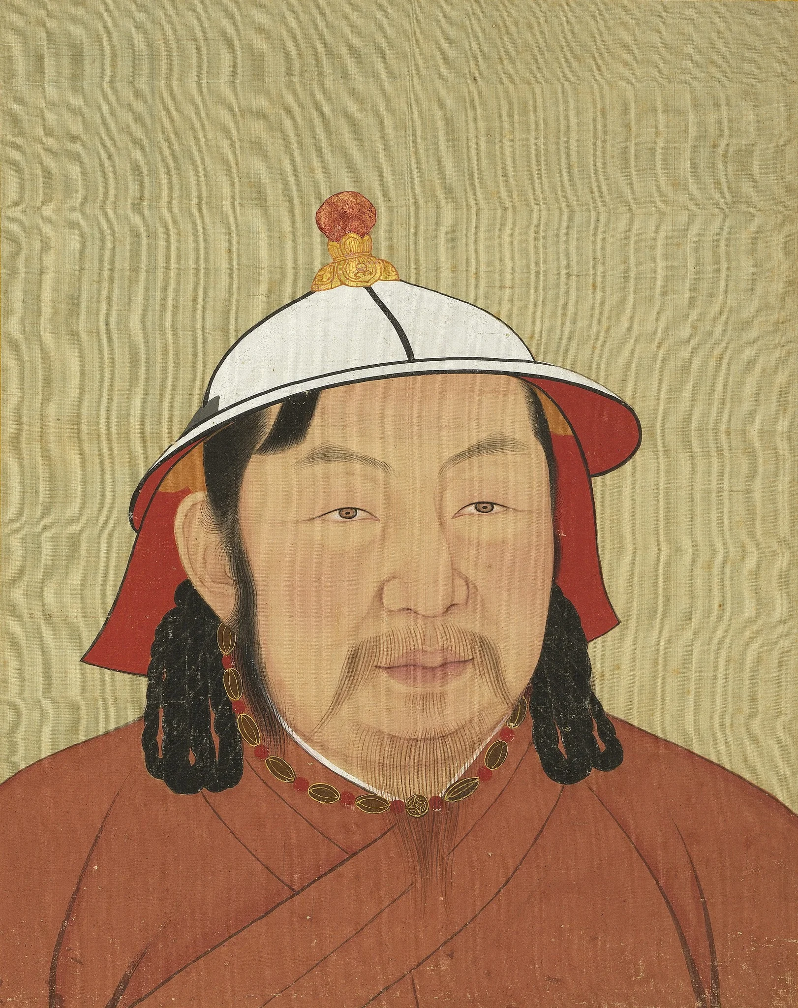 元代帝半身像册-元仁宗皇帝像, detail