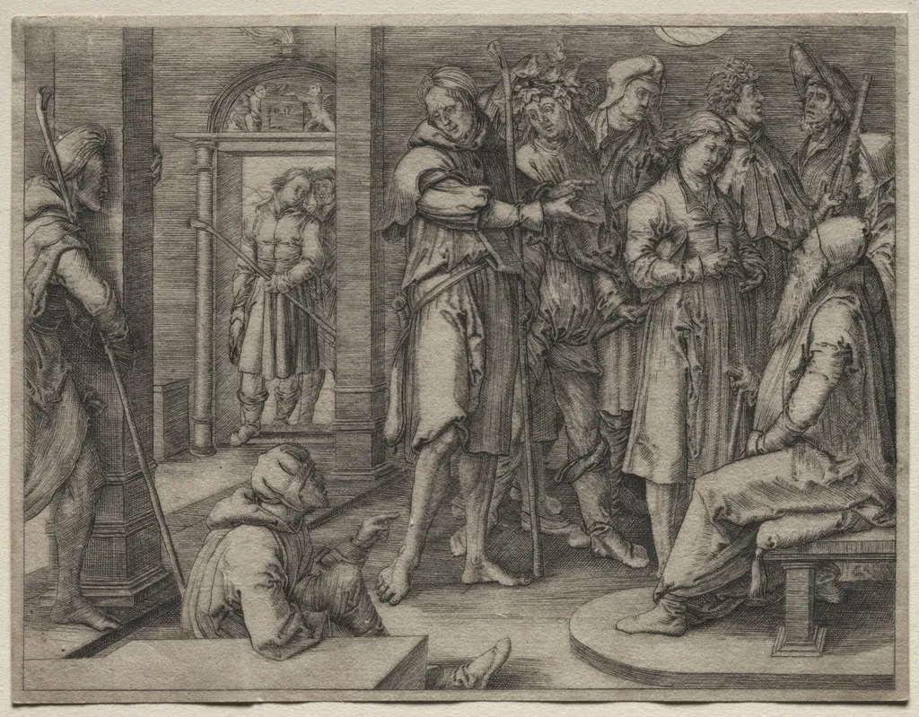 The Story of Joseph:  Joseph Interprets his Dream to Jacob, by Lucas van Leyden, 1512