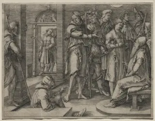The Story of Joseph:  Joseph Interprets his Dream to Jacob, by Lucas van Leyden, 1512