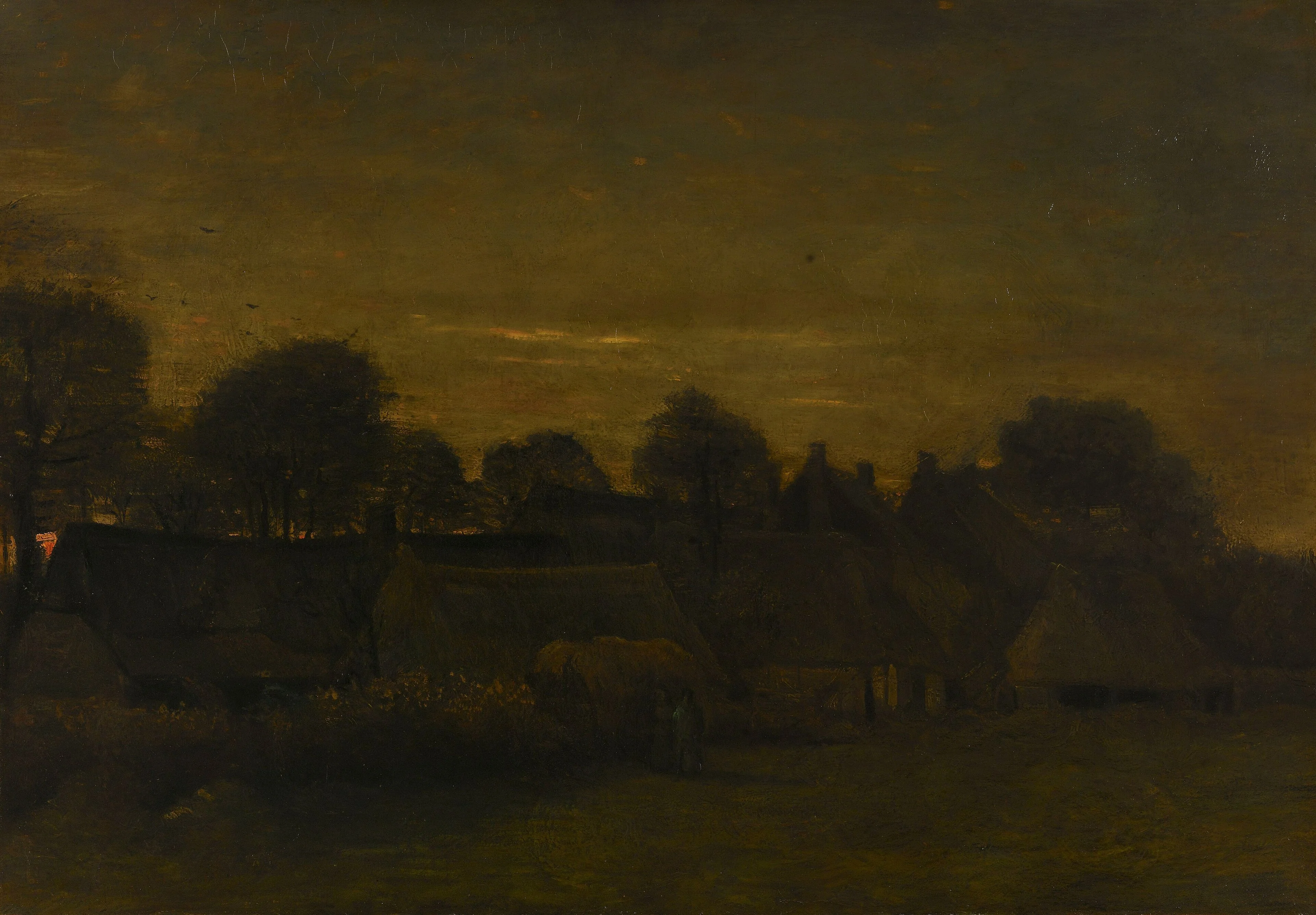 Farming Village at Twilight, detail