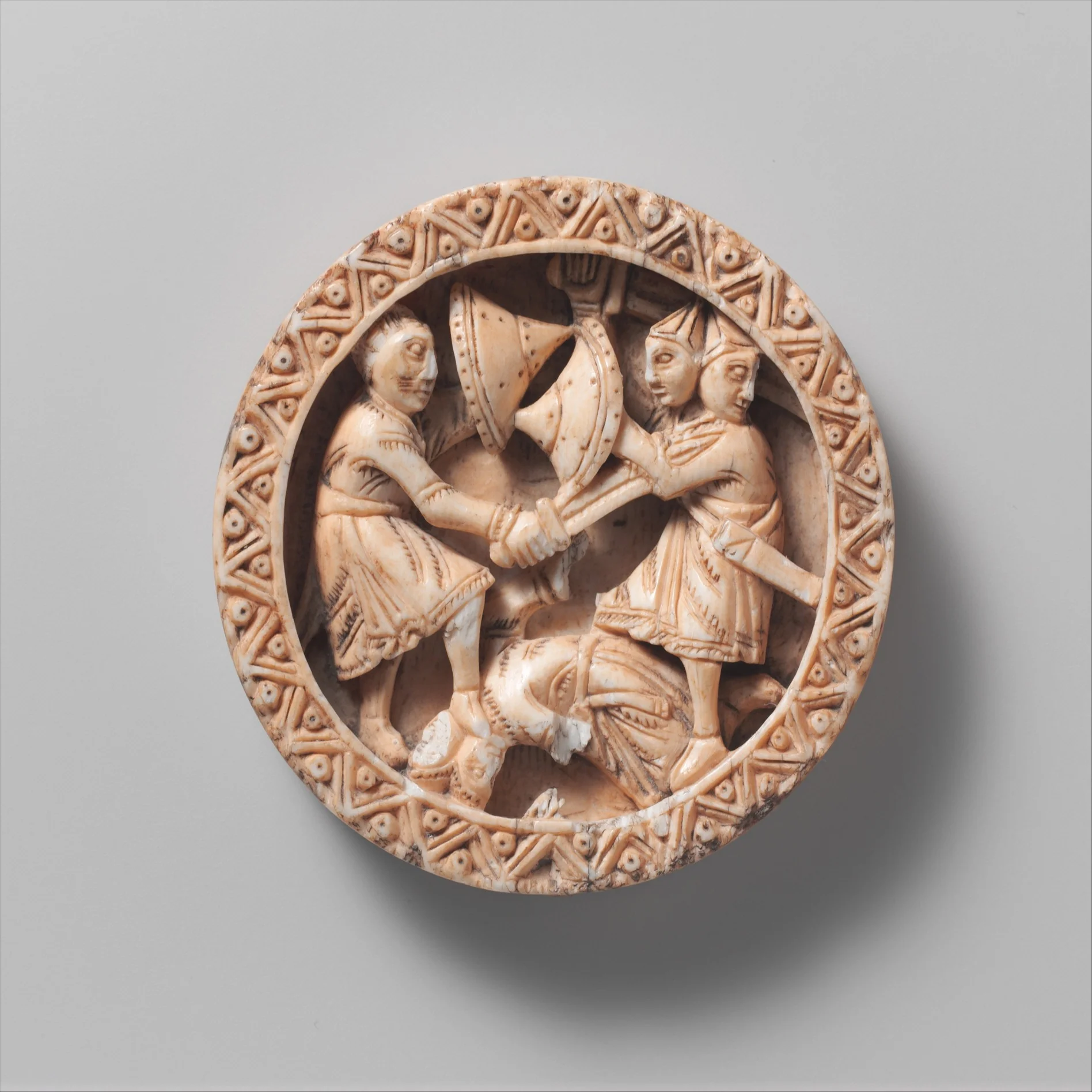 Game Piece with Hercules Slaying the Three-Headed Geryon, detail