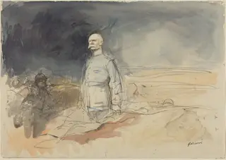 Marshal Petain, by Jean-Louis Forain, ink, 1916