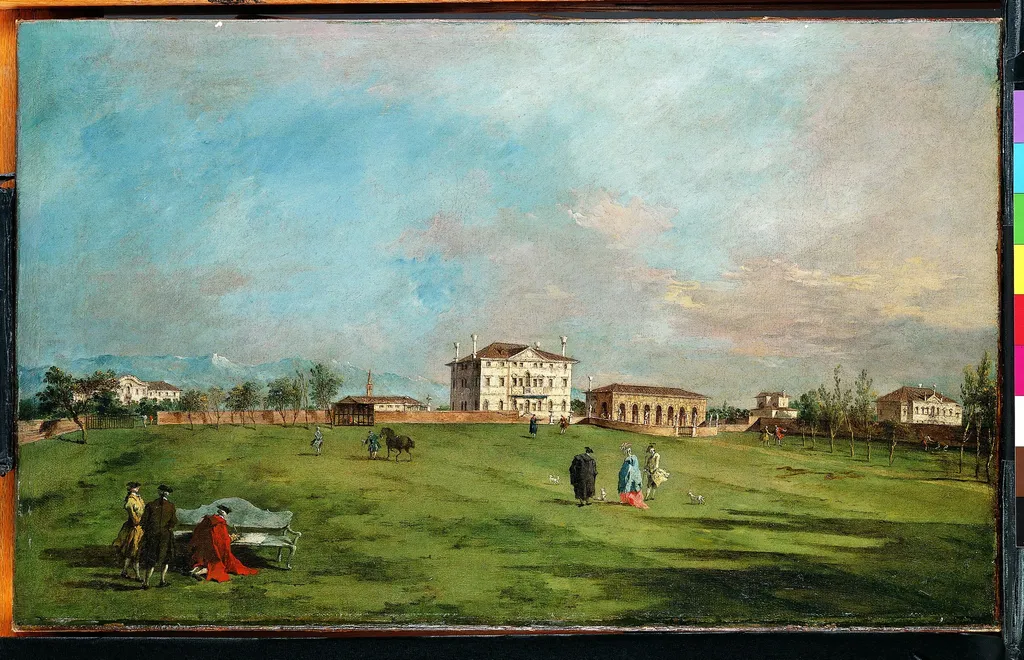 The Villa Loredan, Paese, by Francesco Guardi, oil, 1792
