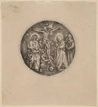 The Crucifixion called the Sword Pommel of Maxmilian, by Anton Wierix, ink, 1586