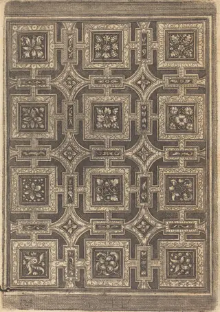 Ornamental Design for Coffered Ceiling, by Daniel Hopfer, ink, 1524