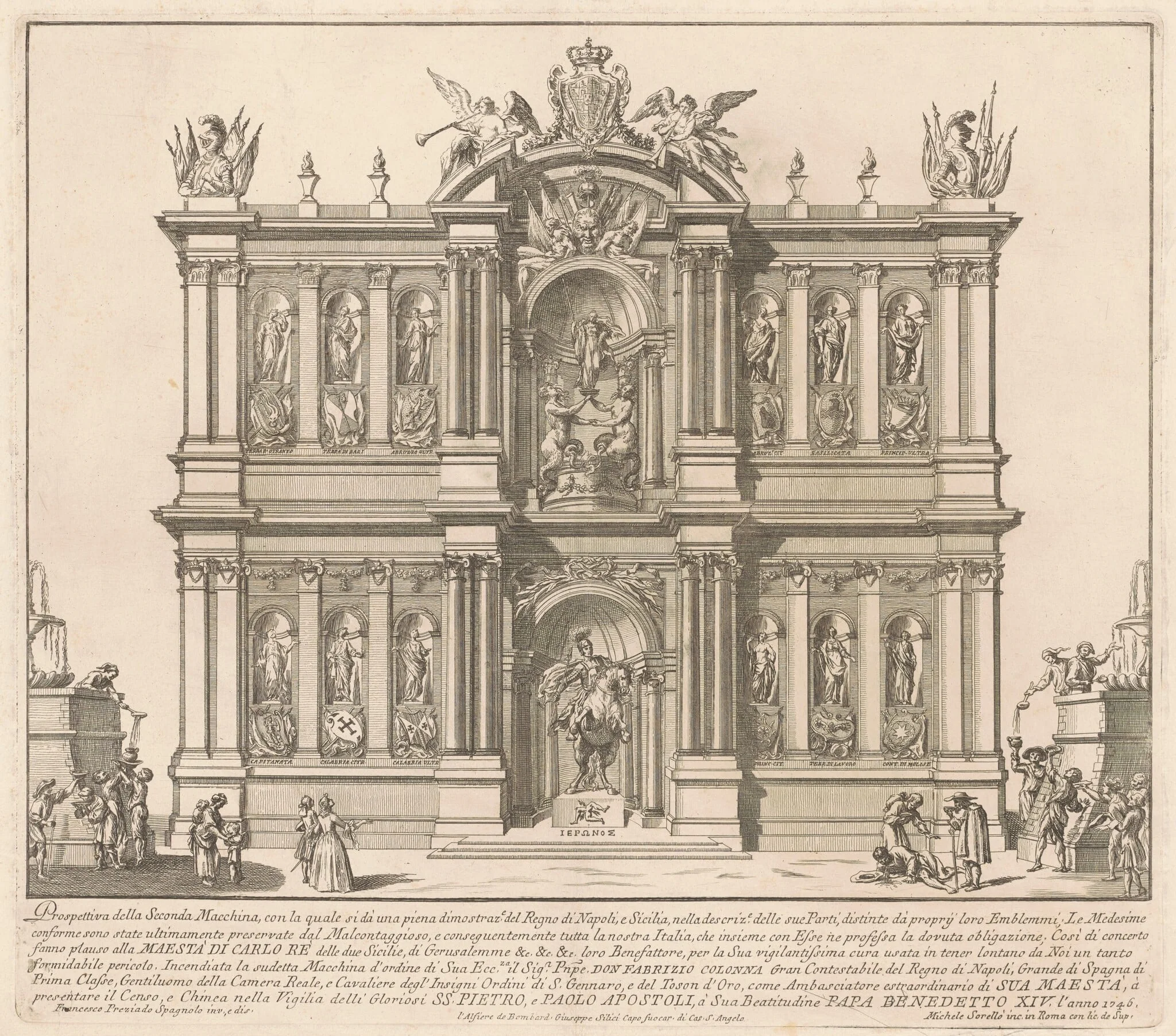 The Seconda Macchina for the Chinea of 1746: The Territories of the Kingdom of Naples, detail