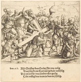 Christ Carrying the Cross, by Augustin Hirschvogel, ink, 1547
