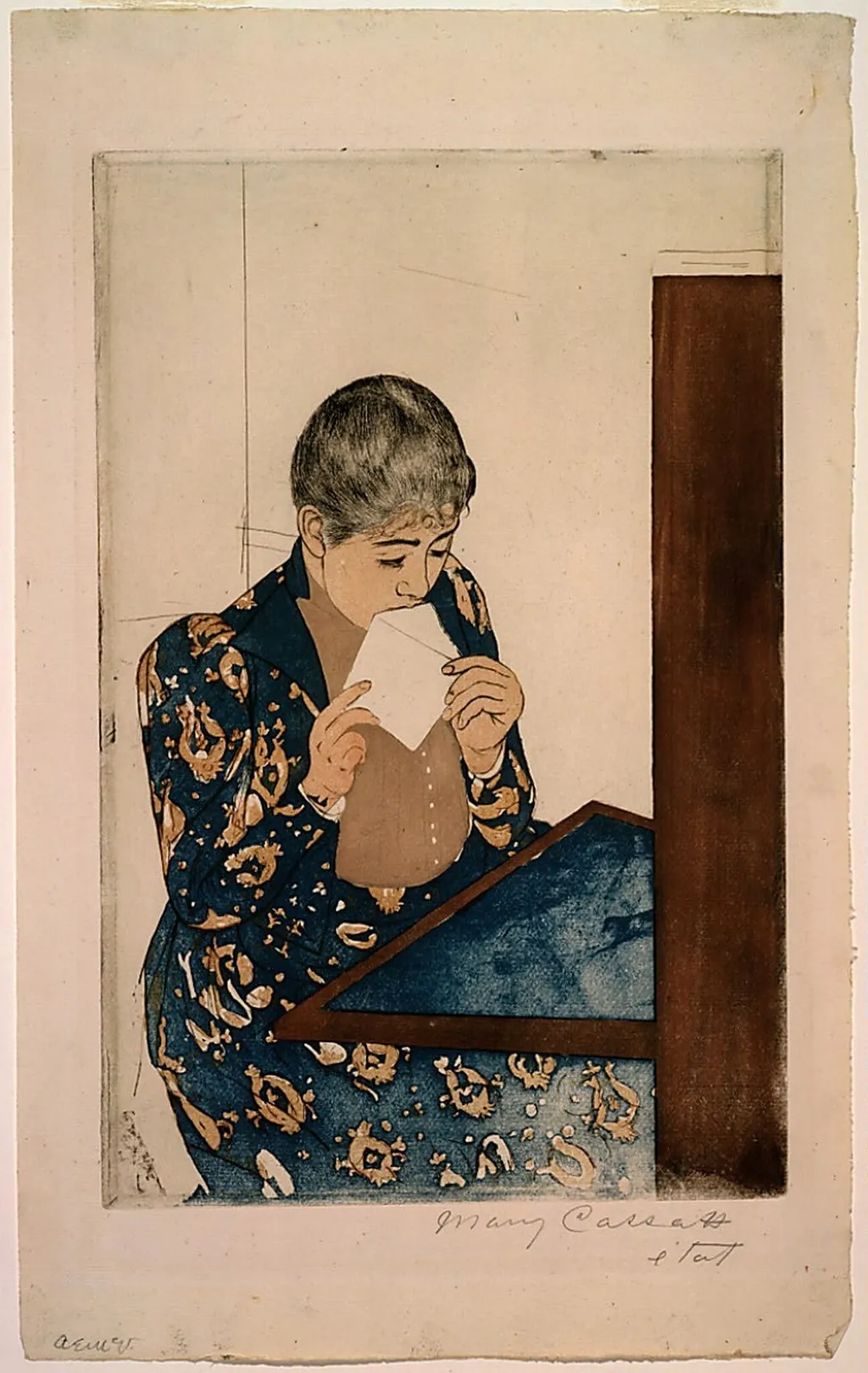 The Letter, by Mary Cassatt, ink, 1890