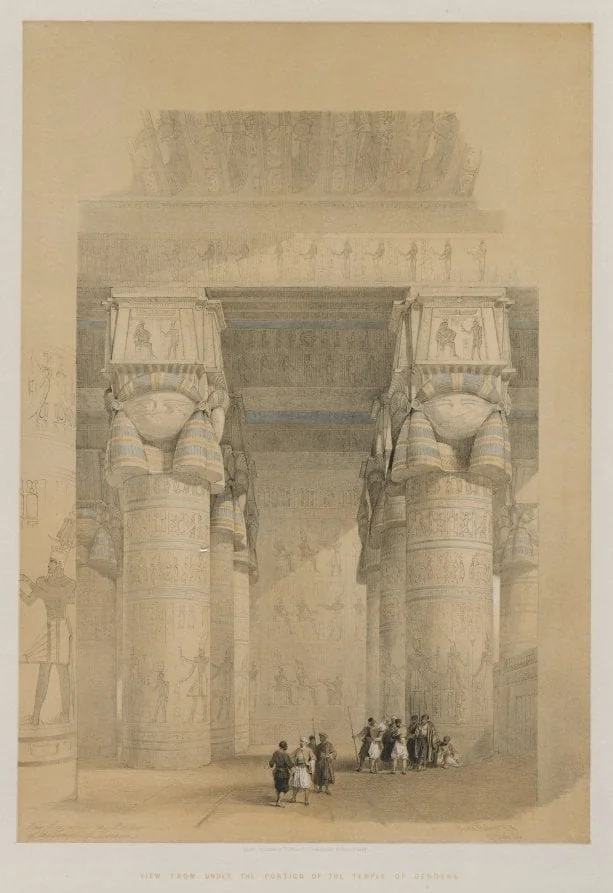 Egypt and Nubia, Volume II: View from Under the Portico of the Temple of Dendera, detail
