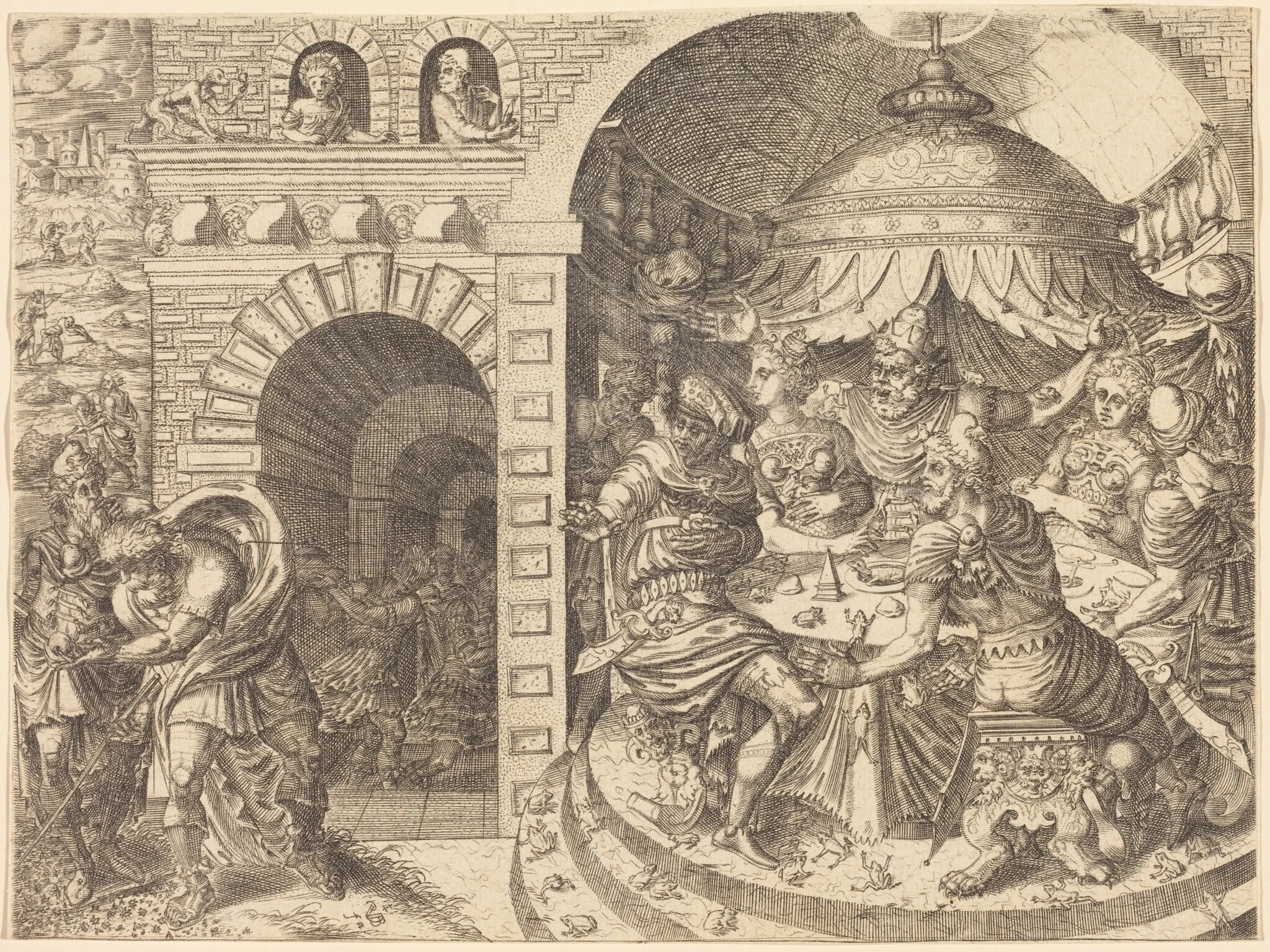Pharaoh and the Plague of Frogs, detail