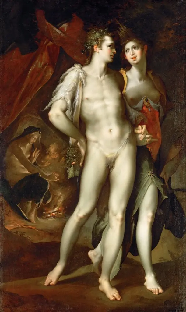 Sine Cerere et Baccho friget Venus, by Bartholomeus Spranger, oil, 1596