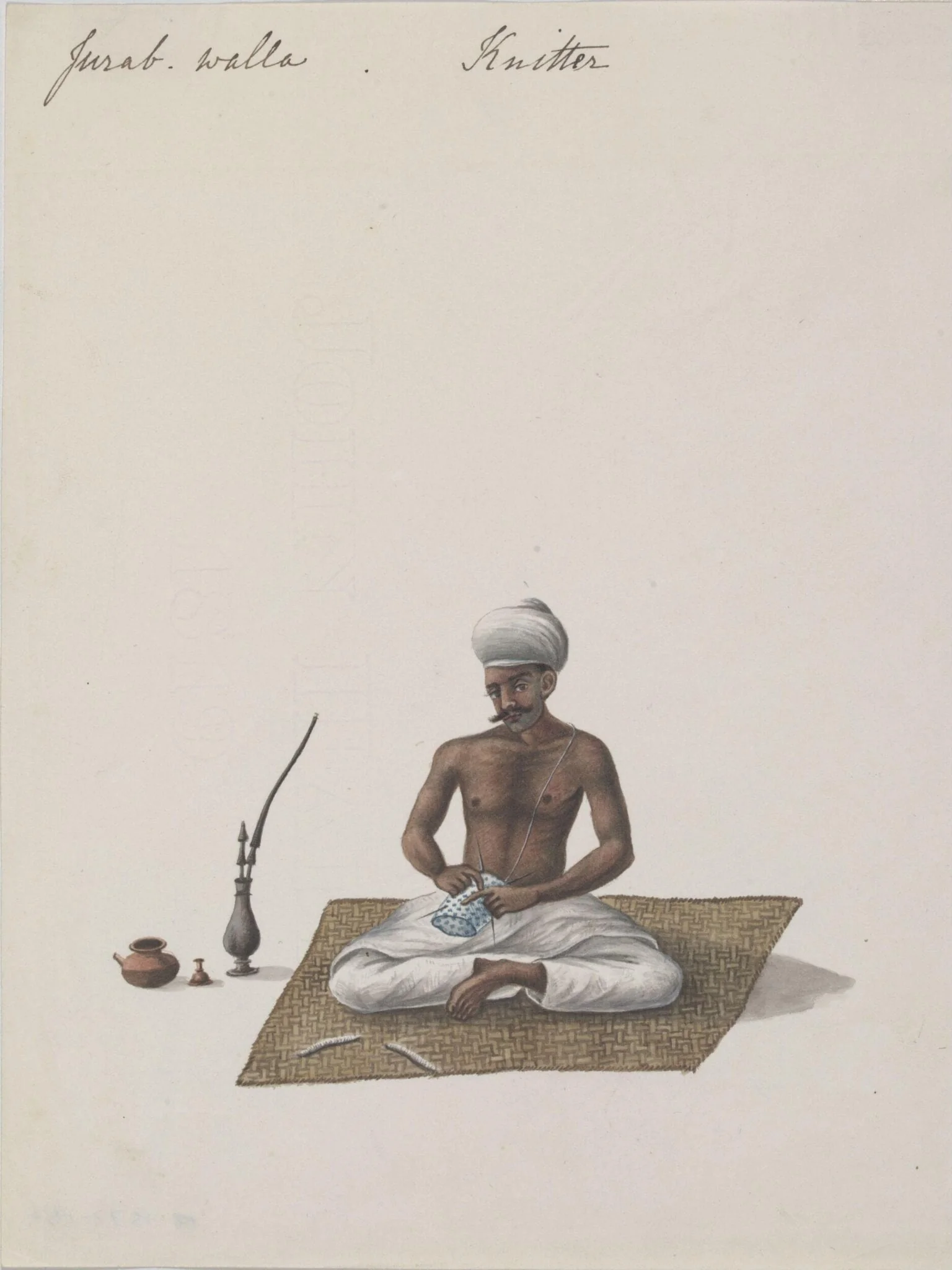 A knitter, detail