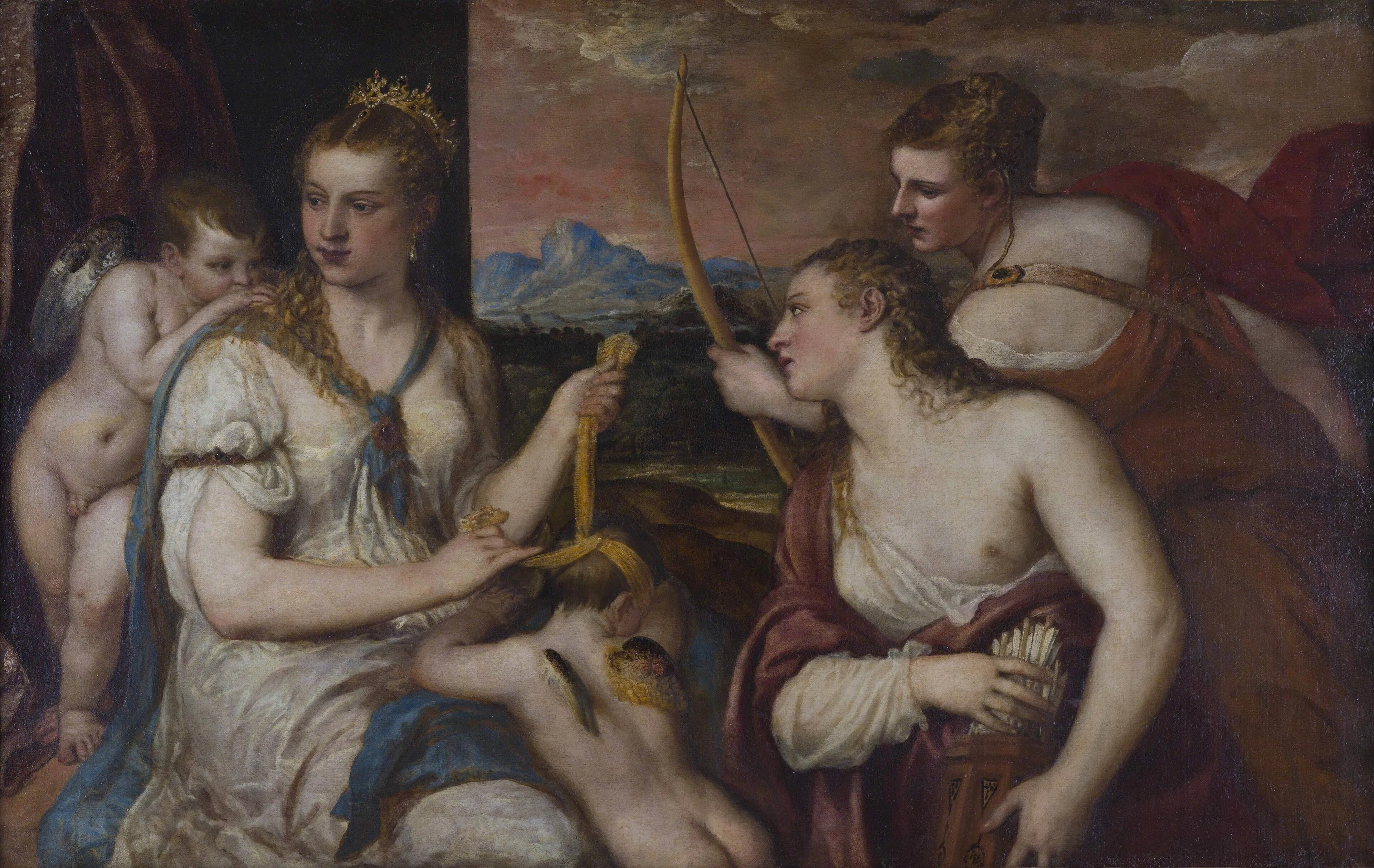 Venus Blindfolding Cupid, detail